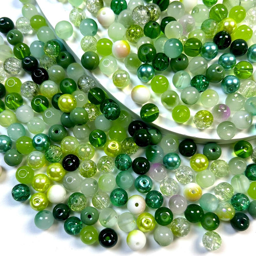 300pcs 8mm glass beads 24 - 8mm,