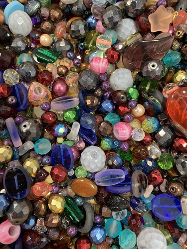 Assorted glass beads - beads, for